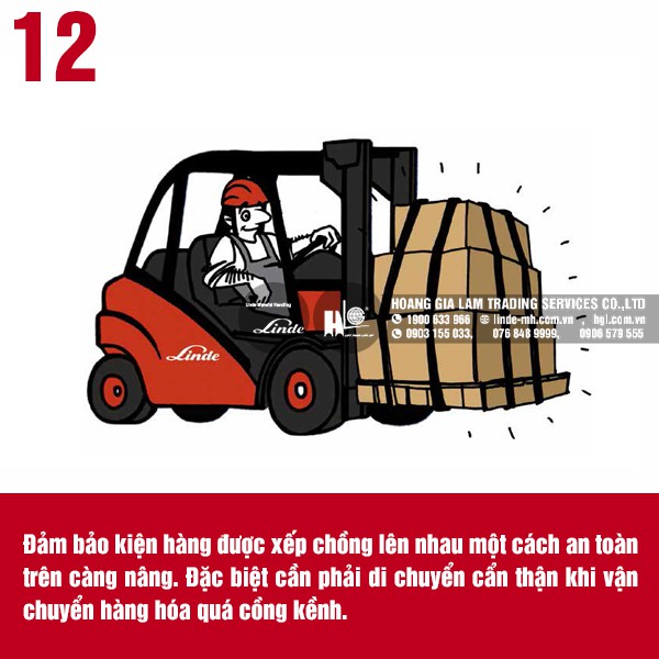 20 quy tắc an toàn khi vận hành xe nâng