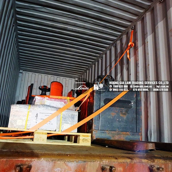 Hàng mới về 11.2020: Container xe nâng tay điện Linde 2 tấn