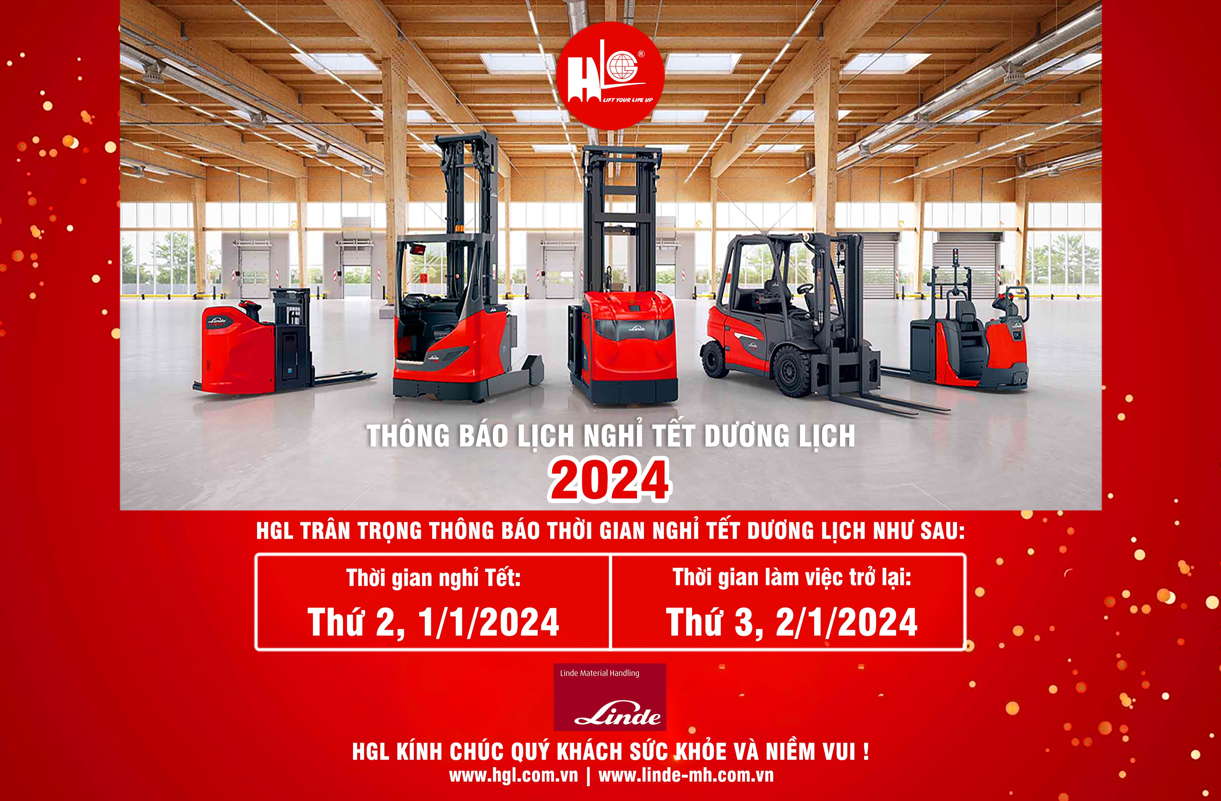 HGL thông báo nghỉ Tết dương lịch 2024