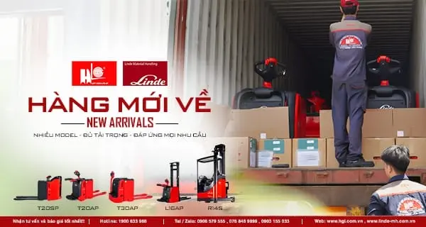 Xe nâng điện Linde 1.4 tấn - 3.0 tấn mới 100%